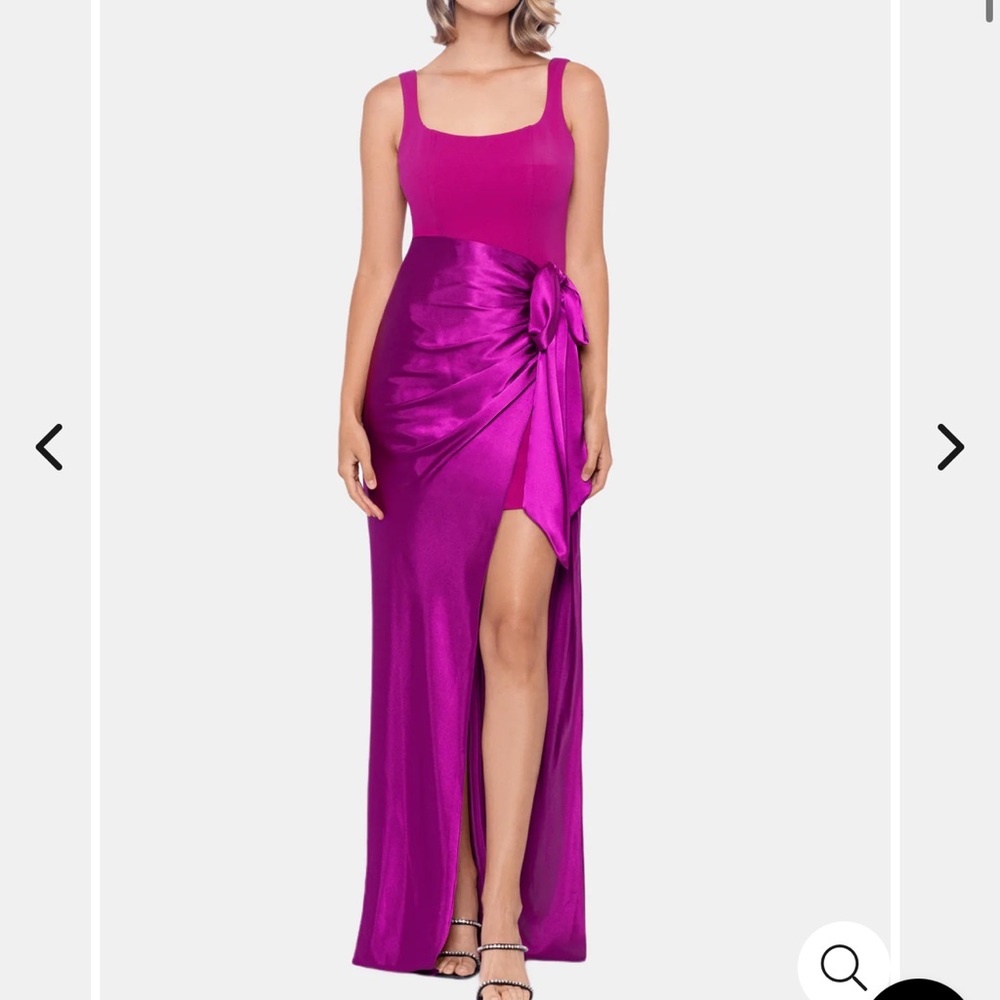 Betsy and Adam scuba wrap bow gown